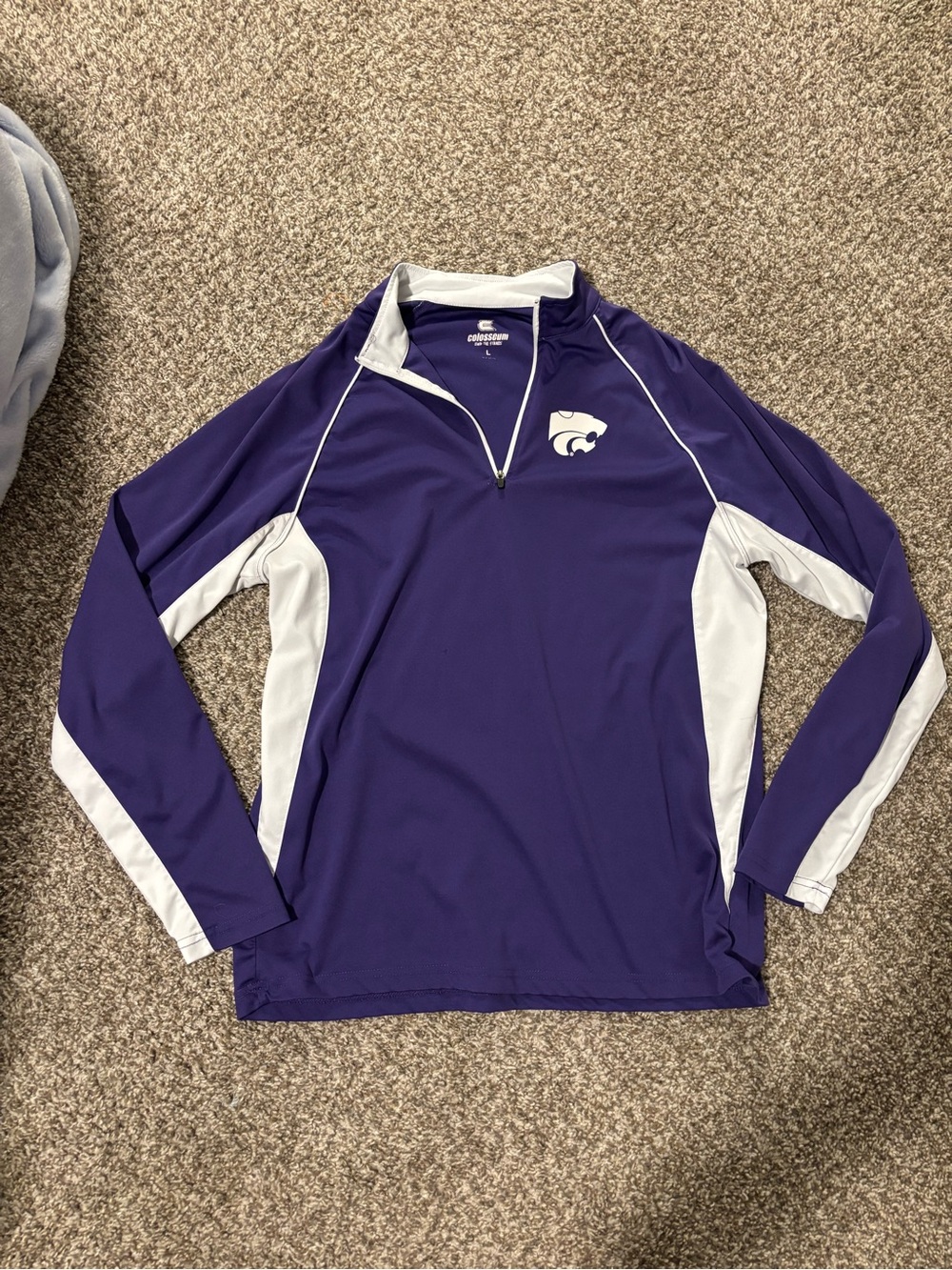 Colosseum Purple and White Kansas State 1/4 Zip Pullover